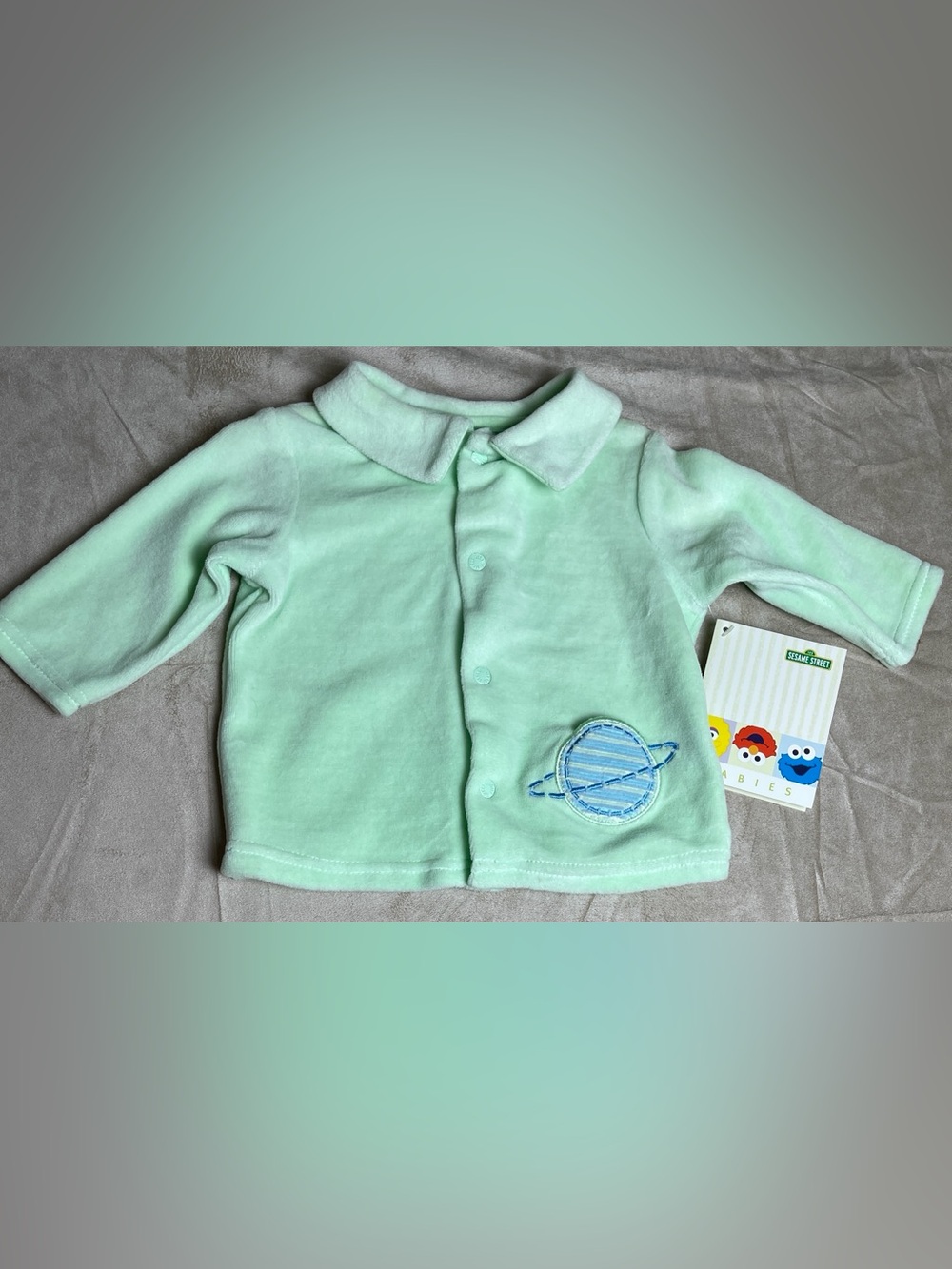 Vintage Sesame‎ Workshop Y2K "Boys Corded Velour" jacket size 3-6 months 2003